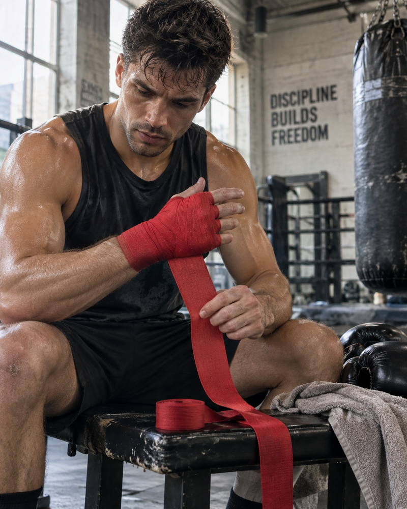 heavy bag workout for beginners with BOXBRAIN hand wraps